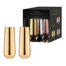 Gold Aurora Stemless Champagne Glasses (Set of 2)